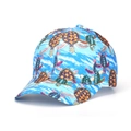 Baseball cap featuring colorful sea turtle prints and blue ocean wave patterns - Sea Turtle Wave Print Style (48#)