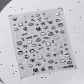 Autocollants nail art animaux mignons avec chiens teddy et nœuds roses M-625 - M-625