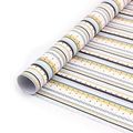 Rouleau de papier kraft blanc 80g avec rayures géométriques colorées et motifs de lignes - Imprimé Rayures Bohème / 50*70cm