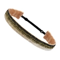 Adjustable sequin glitter headband for kids with gold-silver texture and elastic band - Gold Silver Textured