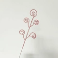 Pink glitter spiral branch Christmas decoration with five sparkling curly stems - Pink