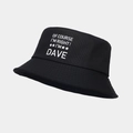 Détail du chapeau bob en coton avec texte blanc imprimé et motifs d'étoiles - OF COURSE I'M RIGHT! I'M DAVE Noir