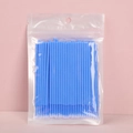 Blue disposable micro brushes for eyelash extensions and makeup application, 100pcs pack - Dark Blue 100 Pcs Pouch Pack