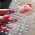 Self-adhesive silver star-shaped face crystals for stage makeup and nail art decoration - Transparent Star