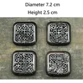 Set of four bronze alloy incense burners with hollow plum orchid bamboo mum carvings - Square Bamboo