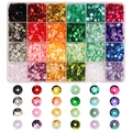 Set di paillettes rotonde in 24 colori in scatola trasparente per cucito e DIY - Scatola 61