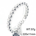 Silver stainless steel bamboo link bracelet for men, 220x11mm chain weighing 57g - Silver (KB205843-ZCG)