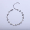 Silver stainless steel bracelet with shell-shaped links and lobster clasp with extension chain - 17+5cm / Silver Lip Chain Style