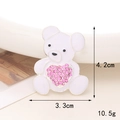 Sparkling bow-tie bear charm with pink heart rhinestone and dimensions for DIY crafts - D067 Enamel Heart Bear (Pink)