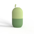 Face ice roller in green dual-tone finish with textured silicone and hanging loop - Green Wave Pattern