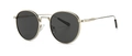 Retro round metal sunglasses with light gold frames and dark grey lenses for a chic look - Silver Frame Black Grey Lens