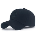 Gorra de béisbol negra con letra D bordada en 3D y tejido transpirable unisex - Elástico 57-58cm / Azul marino