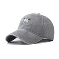 Casquette baseball en coton délavé gris avec broderie détaillée de chien dalmatien - Taille unique / Gris