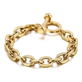 Pulsera para hombre de cadena gruesa dorada con cierre de barra tipo pesa - Dorado