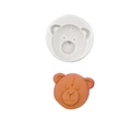 Silicone bear mold for DIY fondant and chocolate with finished brown clay bear head - 4# Bear Head / Gray