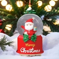 Boîte à musique boule de cristal rouge de Noël avec Père Noël et cadeaux - Boîte Cadeau avec Bonnet (62) / 80 Moyen Musique+Lumière