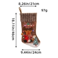 Weihnachtsstrumpf mit Rentier, LED-Lichtern und 46 cm Längenmaß auf Holzgrundlage - Rentier