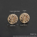 18k gold plated Tree of Life stud earrings with AAA cubic zirconia in copper material - ED08-4 Tree of Life / Gold