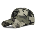 Casquette de baseball tactique camouflage avec broderie aigle et visière incurvée - Réglable / Camouflage