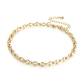 Minimalistisches Fußkettchen aus 18K vergoldetem Titanstahl mit gedrehten Gliedern - Goldfarbe (KJ2423-Z)