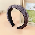 Braided velvet headband in elegant purple featuring a twist knit design and non-slip lining - Dusty Pink