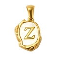 Gold stainless steel letter Z pendant with white shell inlay for custom necklaces - Letter Z (SP035G-Z(Single Pendant))