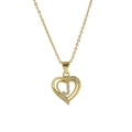 18k gold plated heart necklace featuring letter J pendant with sparkling zircons - Necklace J
