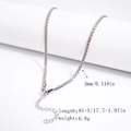 Sleek 3mm silver stainless steel box chain necklace with 45+5cm adjustable length - 3.0mm Flat Box Chain - Silver