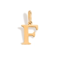 Polished gold initial letter F pendant for DIY necklaces and personalized jewelry - Letter F (Rose Gold)
