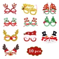 Set di 10 occhiali natalizi festivi con corna di renna e vari motivi delle vacanze - Set di Occhiali di Natale 5 (10 pezzi)