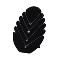 Black velvet flame shaped jewelry display stand showing multiple necklaces - Black Velvet