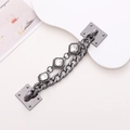 Close-up of gunmetal chain with square crystals and rivet details for DIY phone case - Gunblack Bracelet (White)