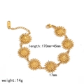 18k vergoldetes Edelstahl-Sonnenarmband mit verstellbarer Verlängerungskette für Damen - Vintage Sonnenface Armband (TB5134-17)