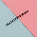 Macro shot of 5cm black metal extension chain for DIY jewelry making and necklaces - 5cm / Black
