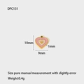 Detailed size specifications for a 10mm by 9mm pink heart-shaped metal oil drip pendant - Pink White Heart (DFC131)