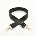 Adjustable black nylon shoulder strap with gold metal hardware for handbags - Dark Gray