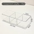 Transparent acrylic display box with 3 compartments for jewelry and badge storage - 3-Grid Long Box 1pc
