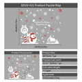 Snowman and snowflake Christmas static window stickers for festive holiday glass decoration - Red & White Snowman House (40*50cm)