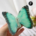 Elegante pinza de pelo de mariposa grande en acetato verde menta translúcido estilo F - Estilo H652 / Verde Menta