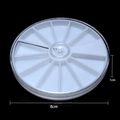 White 8cm round 12-slot storage case for jewelry beads and nail art decoration - PVC 12-Grid Round Organizer