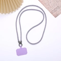 Sparkling purple rhinestone mobile phone crossbody chain with metal ring and connector - Purple
