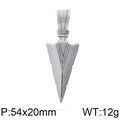 Ciondolo a freccia in acciaio inossidabile argento da 54x20mm e peso 12g da uomo - Pendaglio a Punta di Lancia Color Acciaio (KP79565-K)