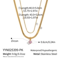 Spécifications de la chaîne serpent double en acier inoxydable avec zircon rose - Style Zircon Rose(YYN025399-PK)