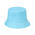 Detail of light blue cotton bucket hat featuring multi-row parallel stitching on the brim - 58cm / Sky Blue