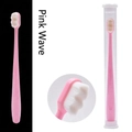 Pink nano soft bristle toothbrush with wave design in a portable travel storage tube - Wave Style Tube / Pink