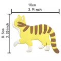 Magnetic fridge hook featuring a cute yellow striped cat design with bent tail - W4 Yellow Tabby