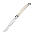 Coltello da bistecca stile francese con manico in ABS beige e lama in acciaio inossidabile - Coltello da Cena Singolo / crema