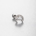 Titanium steel moon and star screw back cartilage earring with pearl and zircon - Moon Star with Pearl Style (A135-3#)