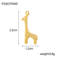 Golden giraffe charm pendant with dimensions 2.2x1.2cm and 0.8g weight for jewelry making - Giraffe / Gold