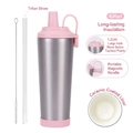 Grau-violetter 830ml Edelstahlbecher mit Keramikbeschichtung und rosa Magnetgriff - 830ml / Silber C